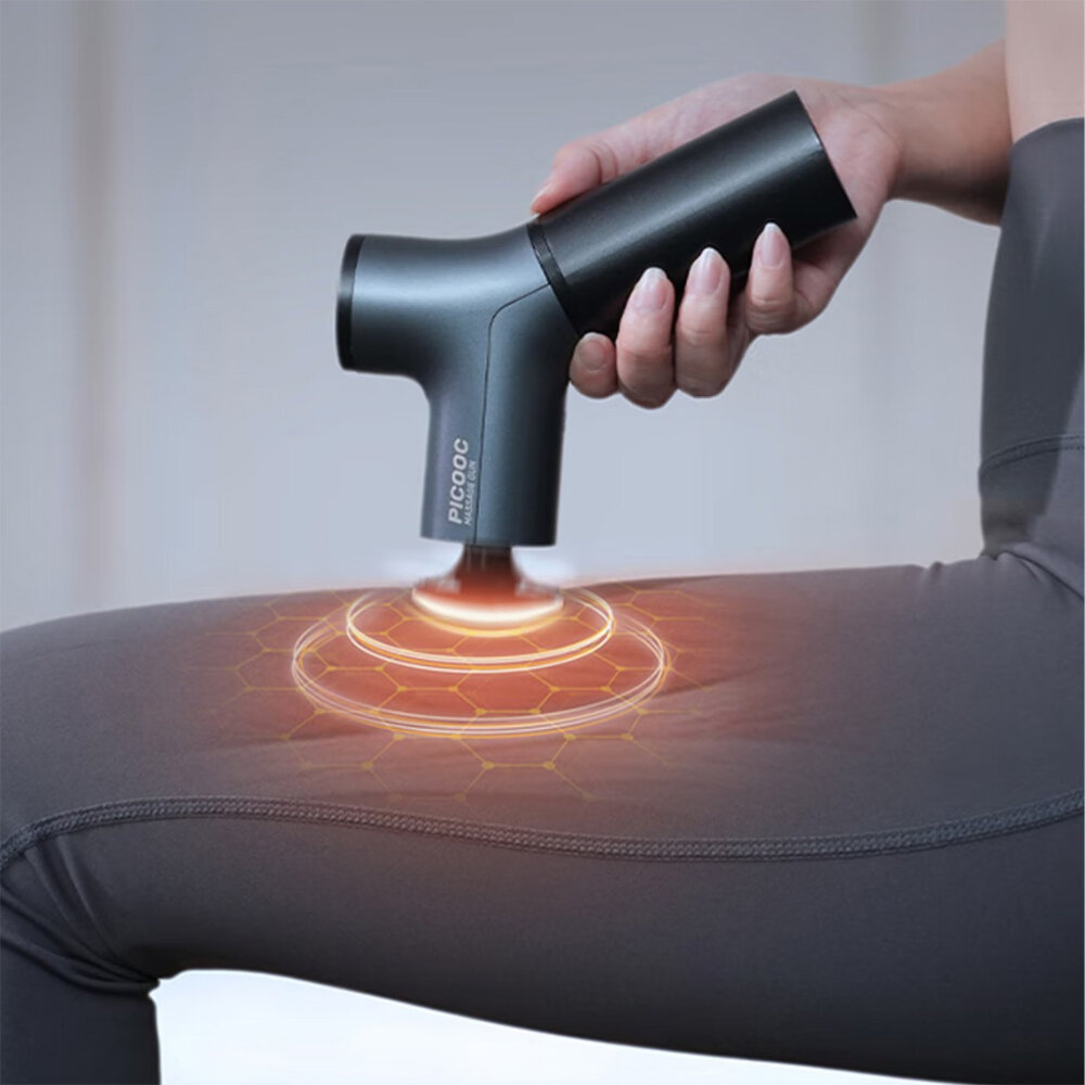 PICOOC Y1 Portable Heated Percussion Muscle Massage Gun with 20mm Heat Depth, Handhled Deep Tissue Massger, Ultra Small & Quiet